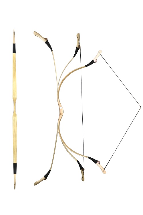 LAMINATED WOLF (LAMINALT FARKAS) - LAMINATED MONGOL TRADITIONAL RECURVE BOW FROM KASSAI